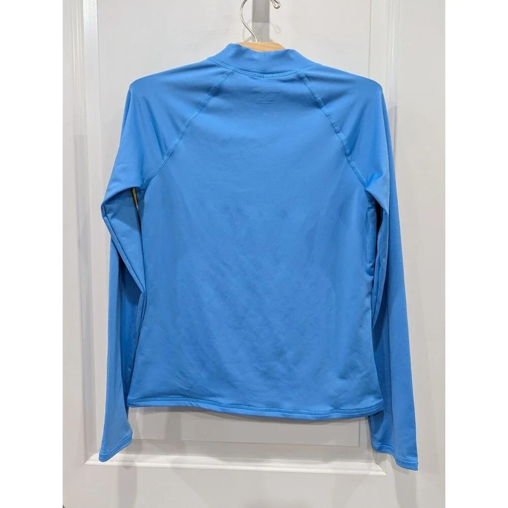 Lands' End Kids Girls Blue Rainbow Tie-Dye Long Sleeve Swim Rashguard Size 10 12